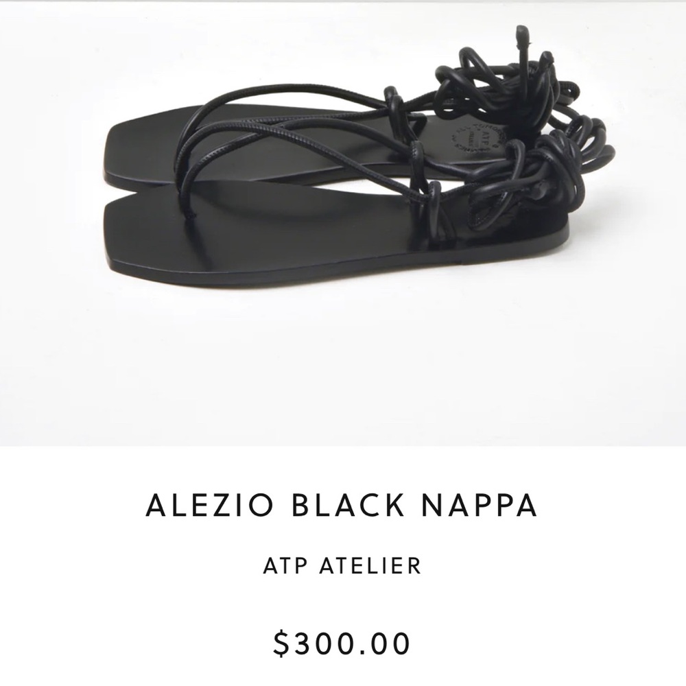 ATP Alezio black nappa leather sandals size 39